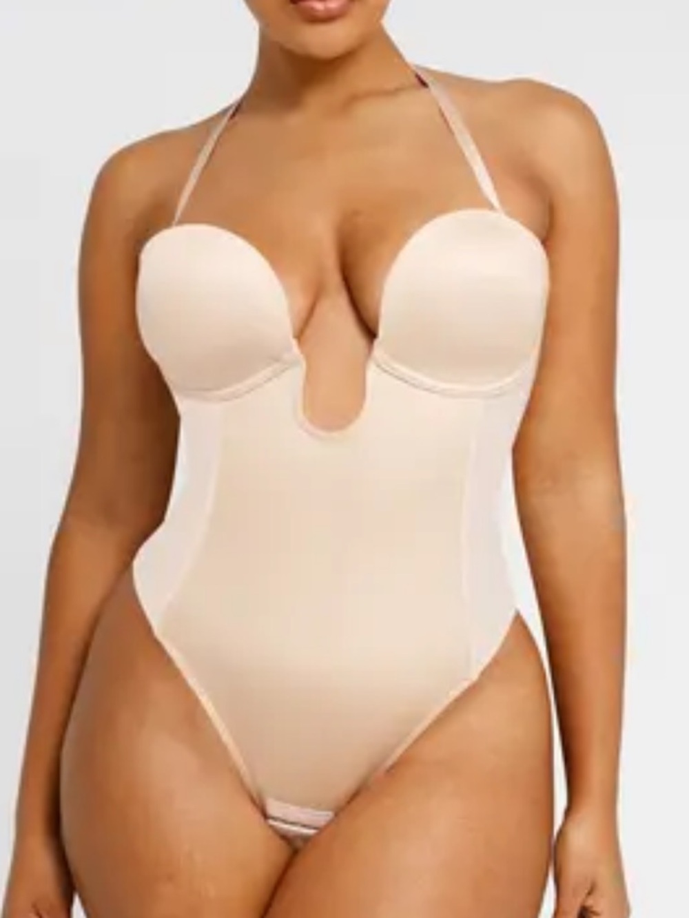 NWT Shapellx Strapless U-Plunge Thong in Buttercream size Medium